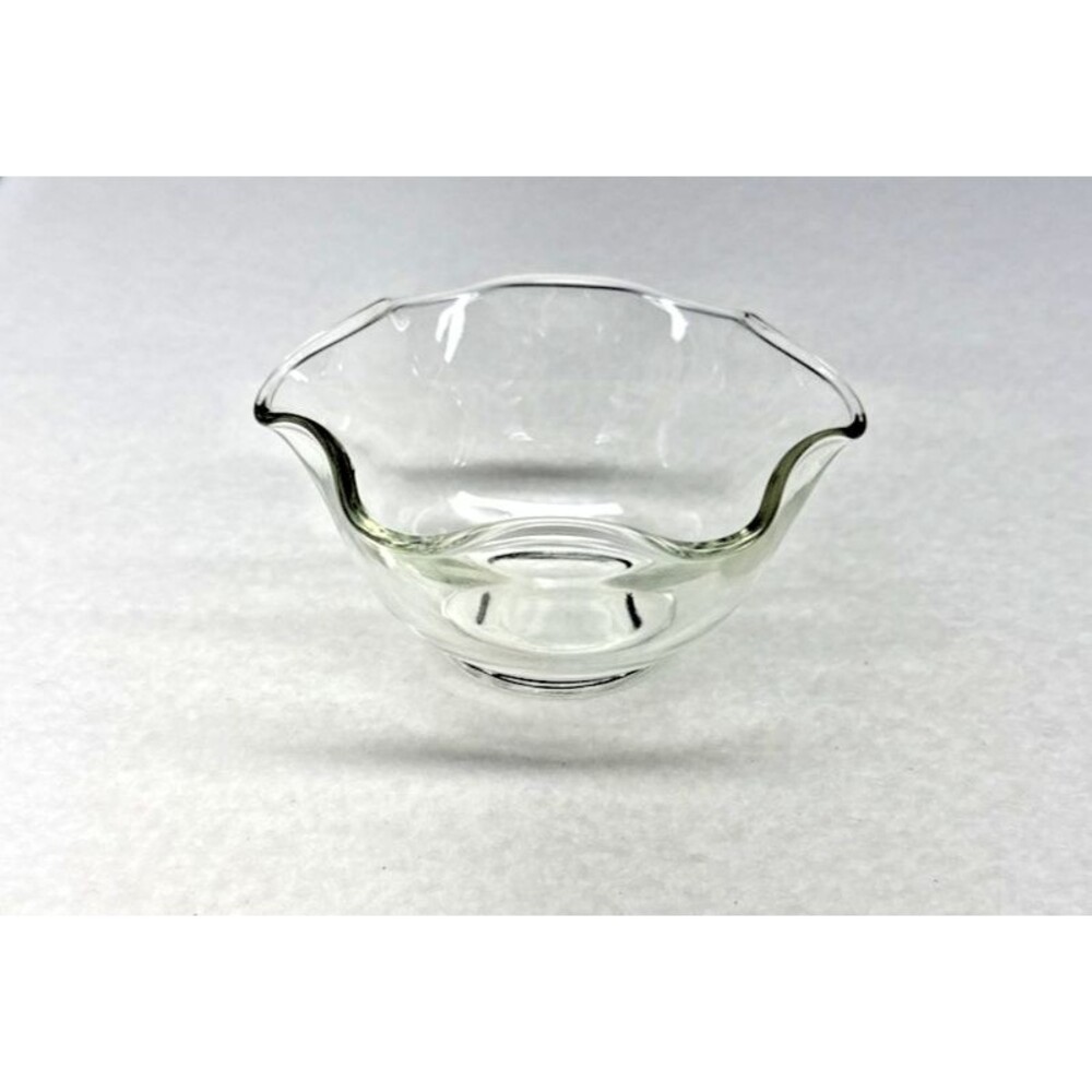 Clear Glass Ruffled Scalloped Candy Dish 5.5" Footed Bowl Trinket Nut Vintage